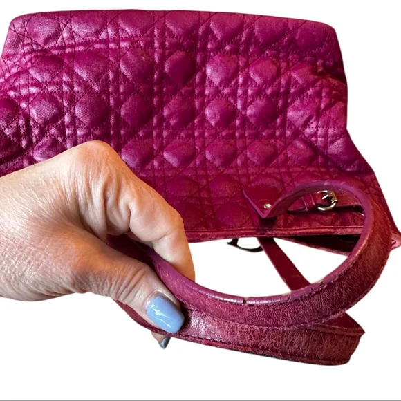Christian Dior Cannage Panarea Magenta Quilted Tote Bag w/ COA - Picture 14 of 16